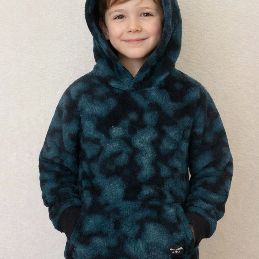 Abercrombie & Fitch Kids Hoodie - Black and Blue Camo